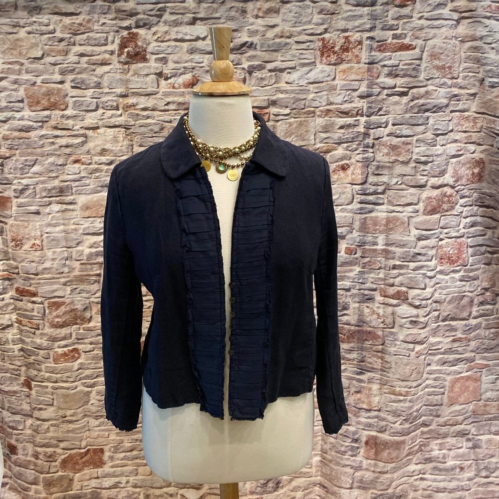 Navy Linen J Crew Jacket Size 14